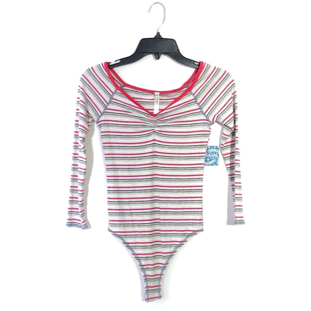 Intimately Free People Classic Combo Striped Long Sleeve 90’s Style Bodysuit XS